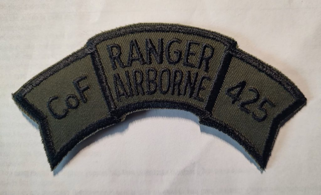 Original Ranger Scroll Co F (RANGER) 425th Inf Regt – Scroll patch – OD Green – Original 1987 ...